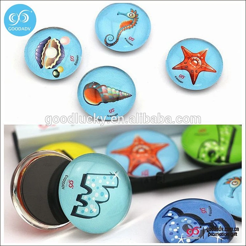 dome glass sticker magnet round