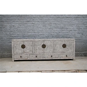 Chinese Antique TV stand& TV sideboard white wash finishes