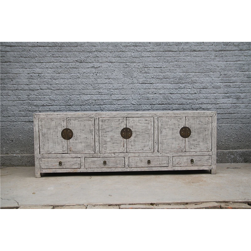 Chinese Antique TV stand& TV sideboard white wash finishes