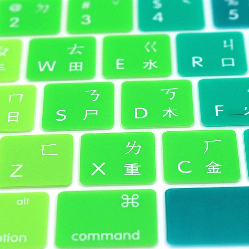 Waterproof taiwan custom silicone keyboard cover Skin raionbow color for Mac Pro Touch Bar a1706 us keyboard