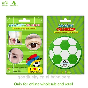 World Cup promotion advertising gifts circular 75mm Mini 5X cosmetic mirror, portable pocket mirror in stock