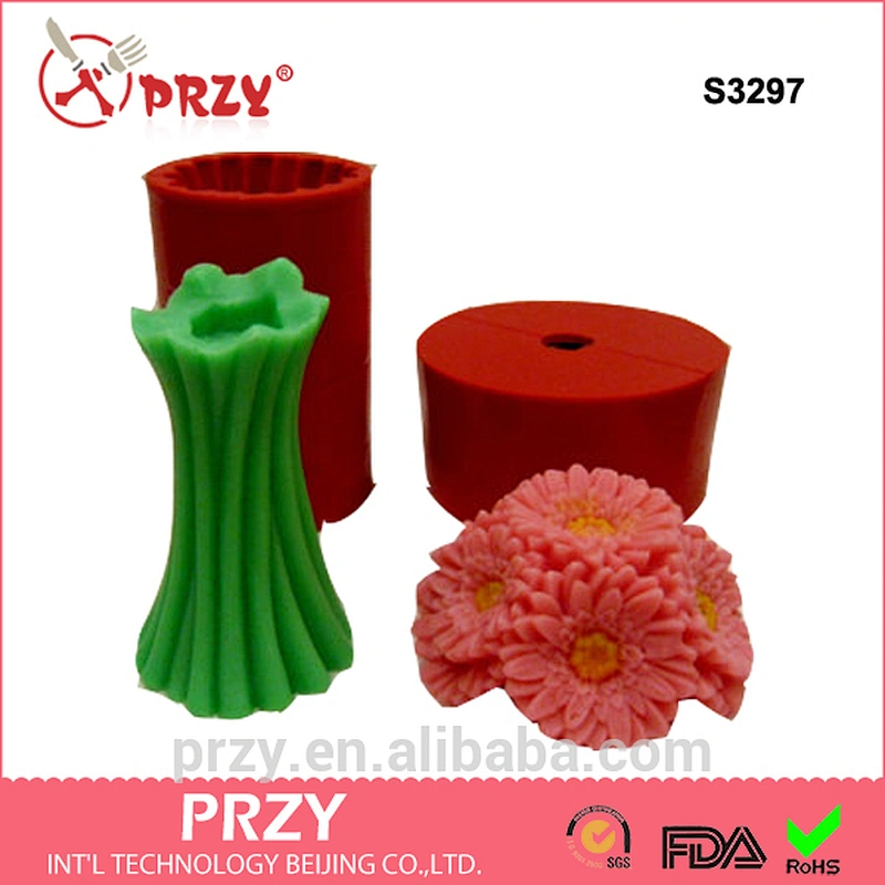S3297 Gerberas bouquet silicone molds for soap 2 molds set gerberas flower shape candles making soap mould