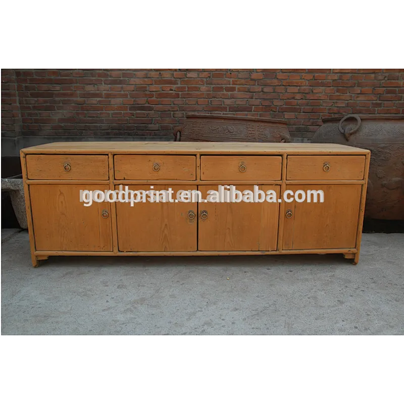Chinese antique Rustic solid wood furniture reclaime wood TV stand cabinet