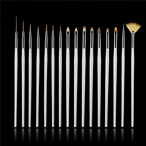 16Pcs professional acrylic carving powder gel liquid salon nali art brushes set polish gel makeup brushes nail tools