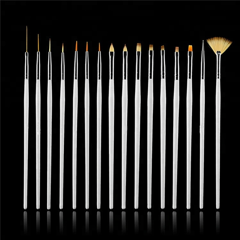 16Pcs professional acrylic carving powder gel liquid salon nali art brushes set polish gel makeup brushes nail tools