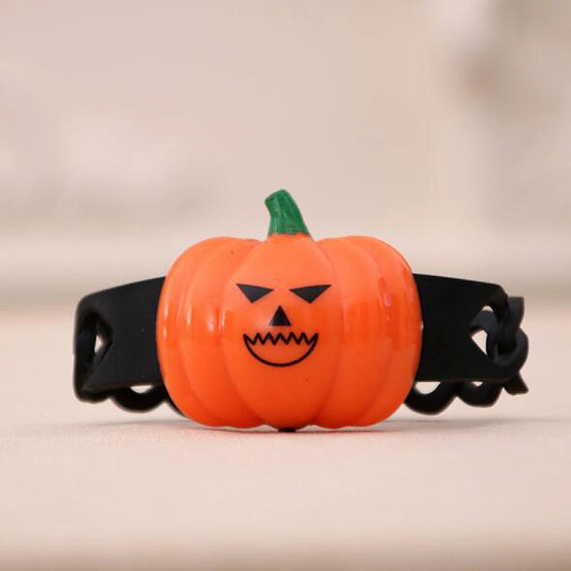 High Quality Halloween Rubber Led Light Bracelet Lantern Halloween Pat Circle Children Decor Gift Fashion Bracelet Props Toys