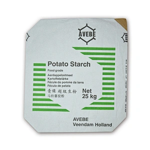 kraft paper flour bag for potato starch, corn wheat flour 25kg