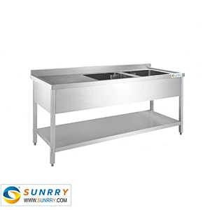 Kitchen Stainless Steel Sink Work Table/Stainless Steel Double Bowl Round Kitchen Sink/Lavatory Sink (SY-SK5621 SUNRRY)