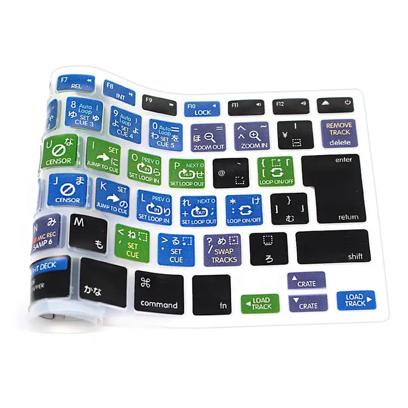 Serato DJ Function Hotkey Shortcut Silicone Keyboard Skin Cover japanese keyboard laptop for macbook pro 13 retina with Retina