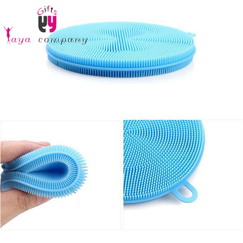 Custom food grade washable Dish Wash Sponge Silicone Scrubber Dishwashing Cleaning Brush