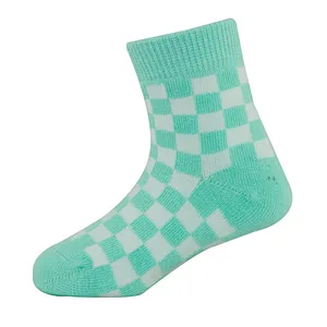 High Quality Checks Pattern Cotton Kids Socks