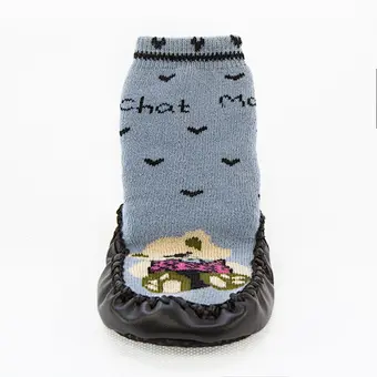 high quality silicone 3d knitting kids anti slip floor home animal baby socks