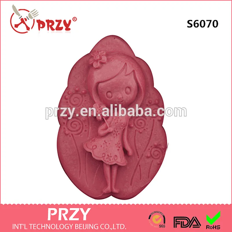 Girl shape silicone soap mold/DIY silicone mold/Decorative soap mold