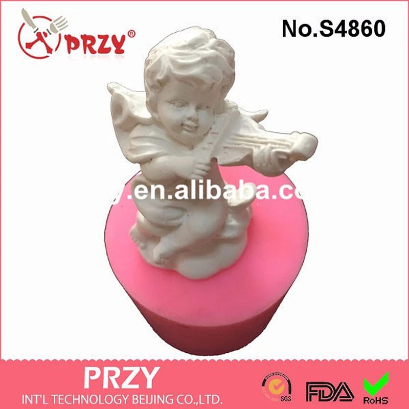 S4860 3d Angel cupid silicone soap molds cupid decorative fondant mold for sell