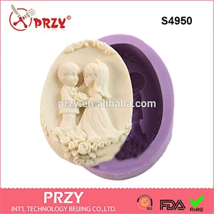 S4950 wedding couple 3d silicone soap mold handmade soap mold