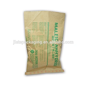 chemical cement in 20kg 25kg kraft brown paper carrier bag with a plastic liner