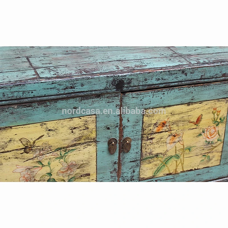 Chinese used wood asian furniture Hand-painted wholesale antique old furniture