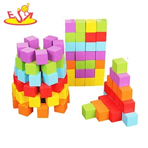 Wholesale 100 PCS educational wooden cube block for kids W13A181