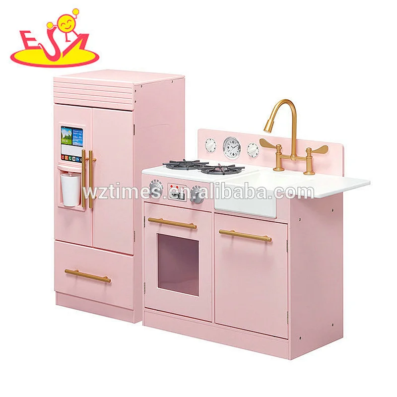 Juguete determinado de la cocina de madera de los juguetes hermosos al por mayor 2018 con la etiqueta engomada W10C368 de la visualización