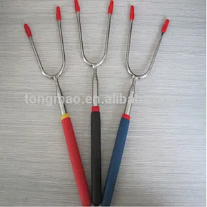 Hot Sale Telescopic Handheld Stainless Steel Barbecue Fork with two Prongs