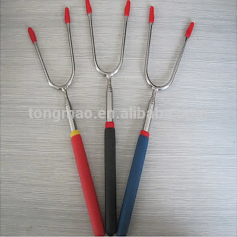 Hot Sale Telescopic Handheld Stainless Steel Barbecue Fork with two Prongs
