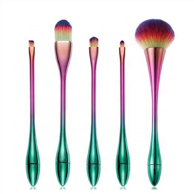 High Quality Colourful Customized Logo 5pcs Makeup Brush Set Professional