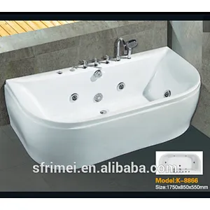 K-8866 Hotel Supplies Japanese Hydromassage Bath Irregular Bathtub Whirlpool Bathtub Sizes