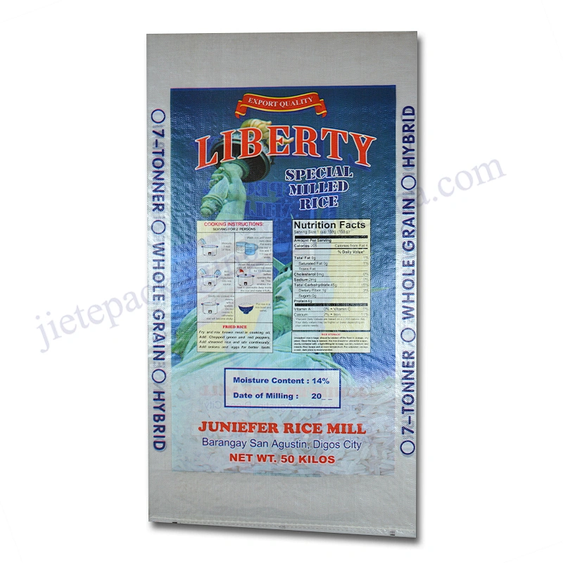Yellow agricultural use plastic laminated pp basmati rice packing bag 50kg