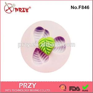 F846 PRZY cake decorating leaf silicone mold for fondant
