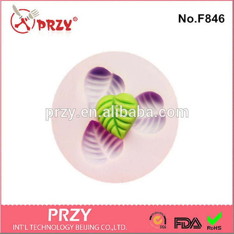 F846 PRZY cake decorating leaf silicone mold for fondant