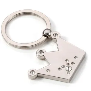 Custom Promotional Princess silver color Metal Keyring Crown Shaped Keychains for Gift