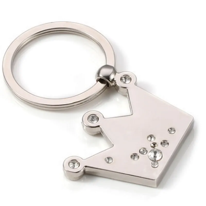 Custom Promotional Princess silver color Metal Keyring Crown Shaped Keychains for Gift