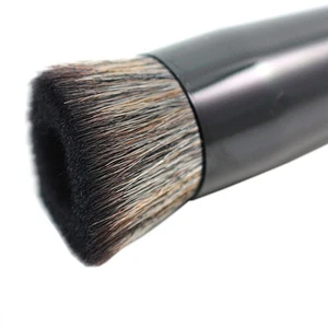 Single Black Human Hair Concave Foundation Makeup Brush