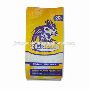 Hot stamping colored surface and plastic ldpe material liner inside pp woven bags packing feedstuff, grain seed 50kg 25kg