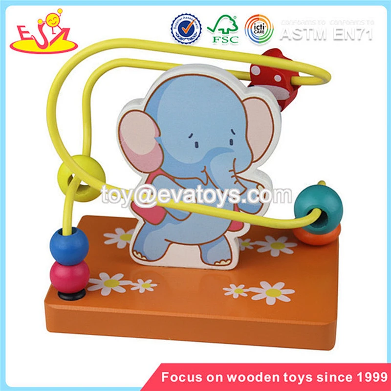 Wholesale new fashion wooden around beads toy beautiful wooden around beads toy W11B053