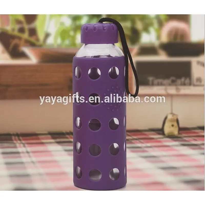 glass water bottle silicone sleeve silicone sleeve for bottle