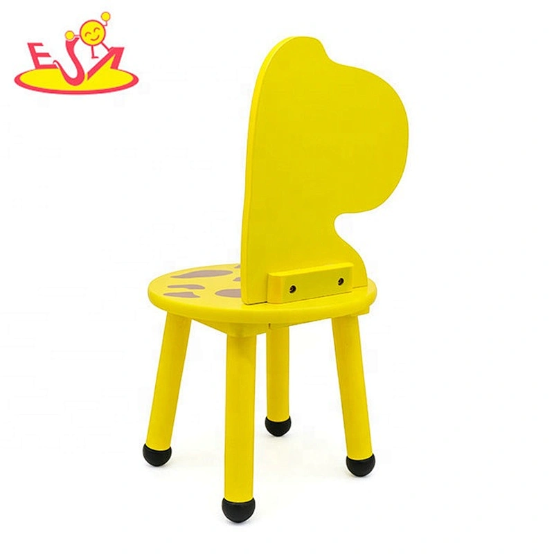 Top sale cartoon giraffe shaped kids wooden chair W08G004