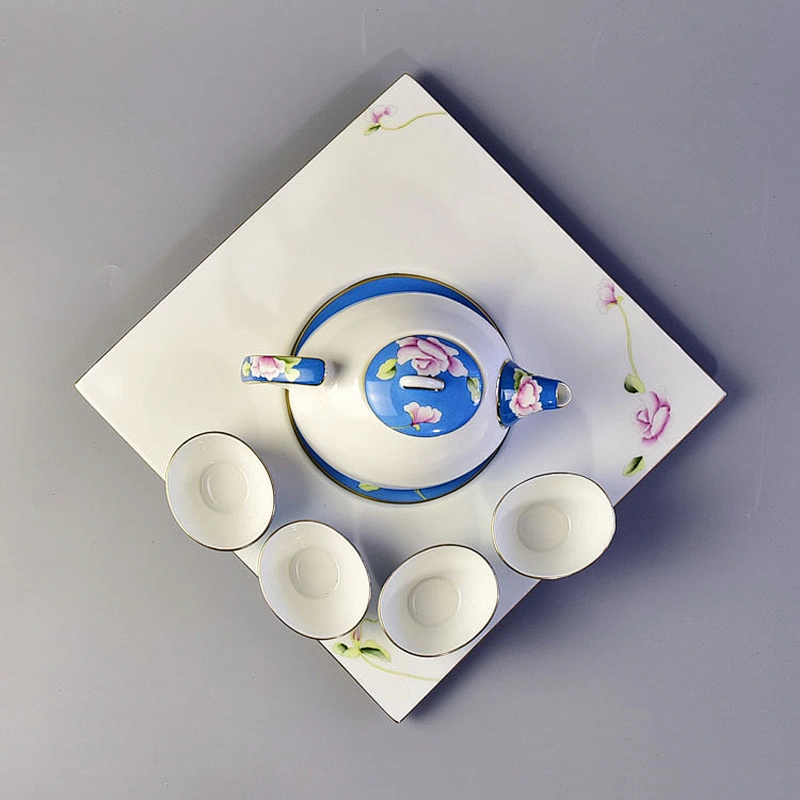 Chinese-style irregular tea bottle with 4pcs cups sets for business gift