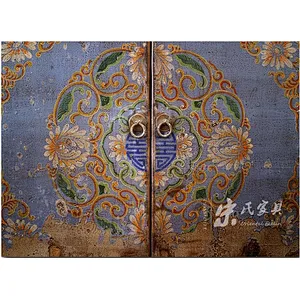 Traditional chinese furniture vintage furniture china antique black and purple furniture distress lacquered three door cabinet
