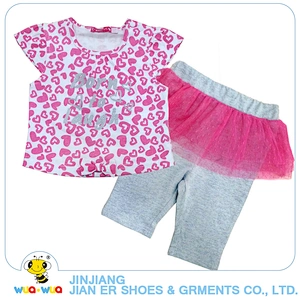 Casual style t-shirt and pants clothing baby girl clothes short