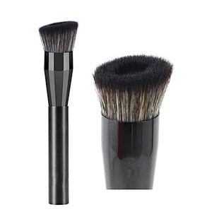 Single Black Human Hair Concave Foundation Makeup Brush