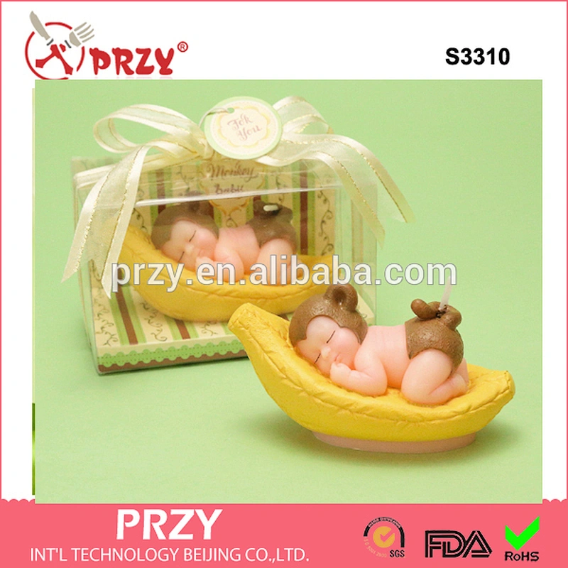 S3310 3d monkey banana shape soap mould animal fruit shape handmade candle mould