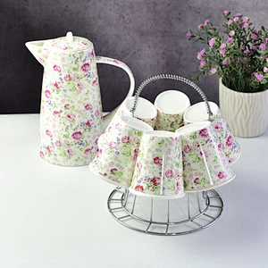 Creative home ceramic pot suit fruit cups cold water bottles heat a kettle