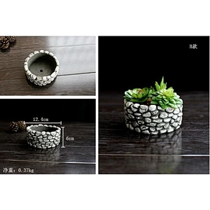 3D VASE stone shape planter flower pots concrete silicone mold for concrete making home crafts decorate