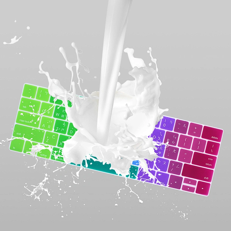 Waterproof taiwan custom silicone keyboard cover Skin raionbow color for Mac Pro Touch Bar a1706 us keyboard