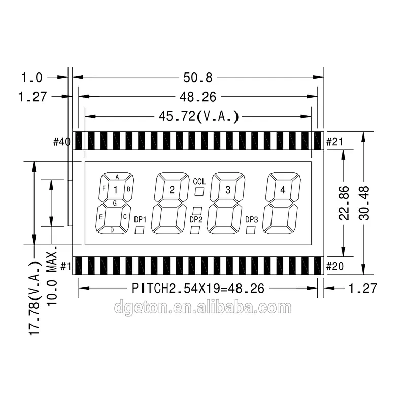 small custom size lcd display screen