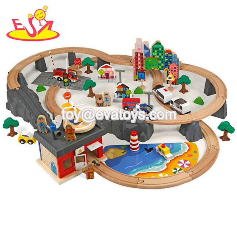 New arrival educational 29 PCS toy wooden train tracks for children W04C152