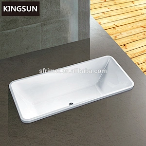 Drop in white color simple soft acrylic tin adult bath tub for house