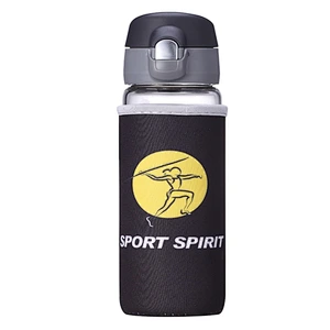 450 ml Bouncing Cover Glass Mug Reusable Cup Water Glass Bottle with Lid for Children Easy to Take