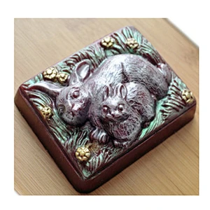 Rabbit mom and baby Soap molds Easter Cake mold Handmade soap Molds